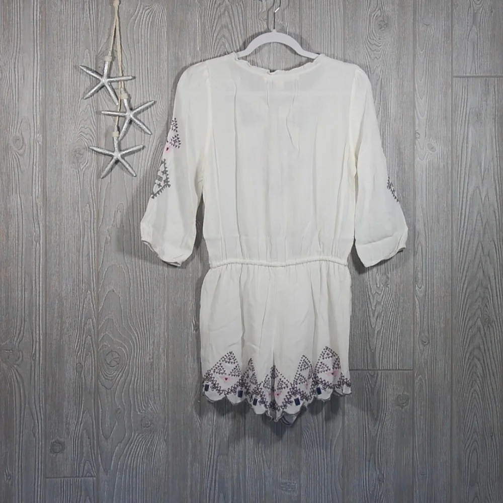 Chelsea & Violet Romper Size Small Embroidered White RJ044D44 - Picture 4 of 8